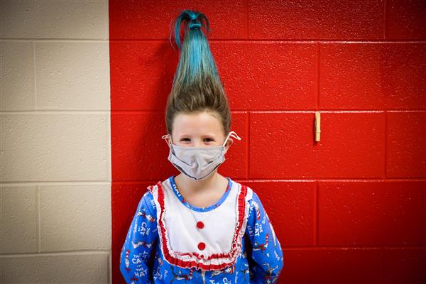 Student dressed as book character